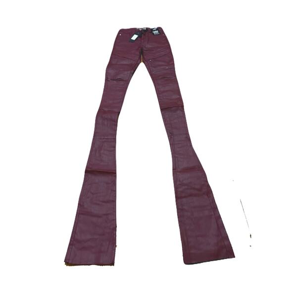 Si Tu Veux Gordon Jean’s Burgundy Wax Superstack  Size 40 - Picture 2 of 5
